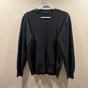 John Varvatos Charcoal V-Neck Sweater